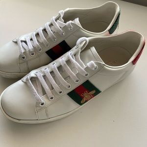 Gucci New Ace Embroidered Leather Sneakers